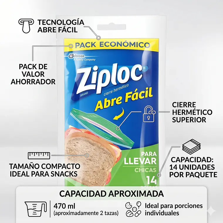 Bolsas Hermeticas Ziploc Chicas 14unid 4