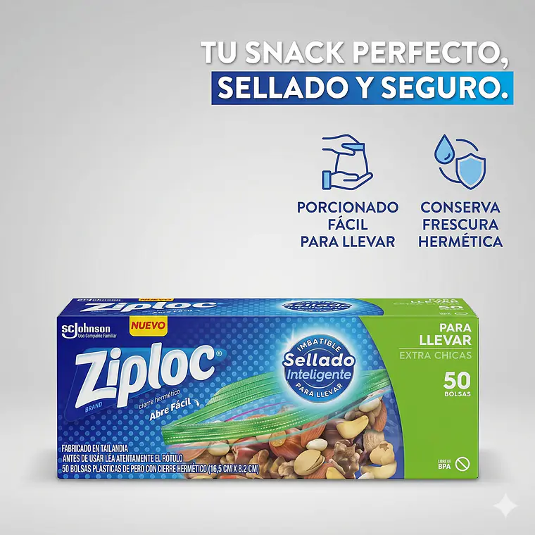 Bolsas Multiuso Para Llevar Ziploc Extra Chicas 50unid 2