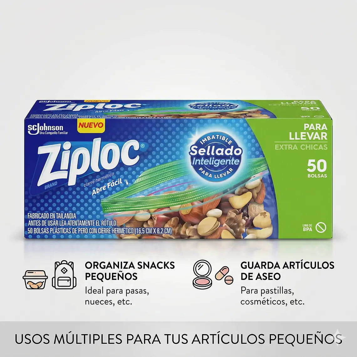 Bolsas Multiuso Para Llevar Ziploc Extra Chicas 50unid 3