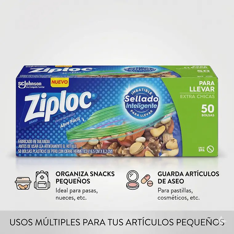 Bolsas Multiuso Para Llevar Ziploc Extra Chicas 50unid 3