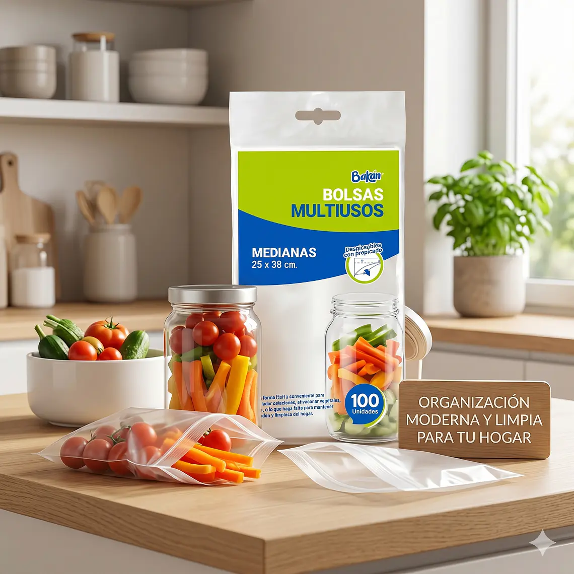 Bolsas Multiuso Bakan 25x38 Bolsa Taco Mediana 100 Unidades 5