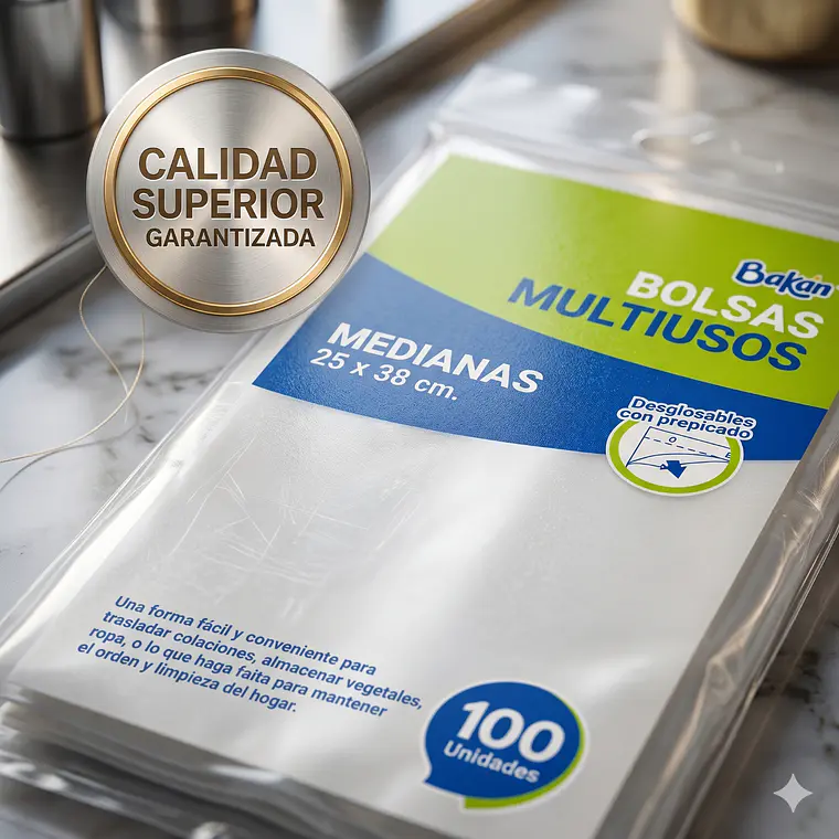 Bolsas Multiuso Bakan 25x38 Bolsa Taco Mediana 100 Unidades 6