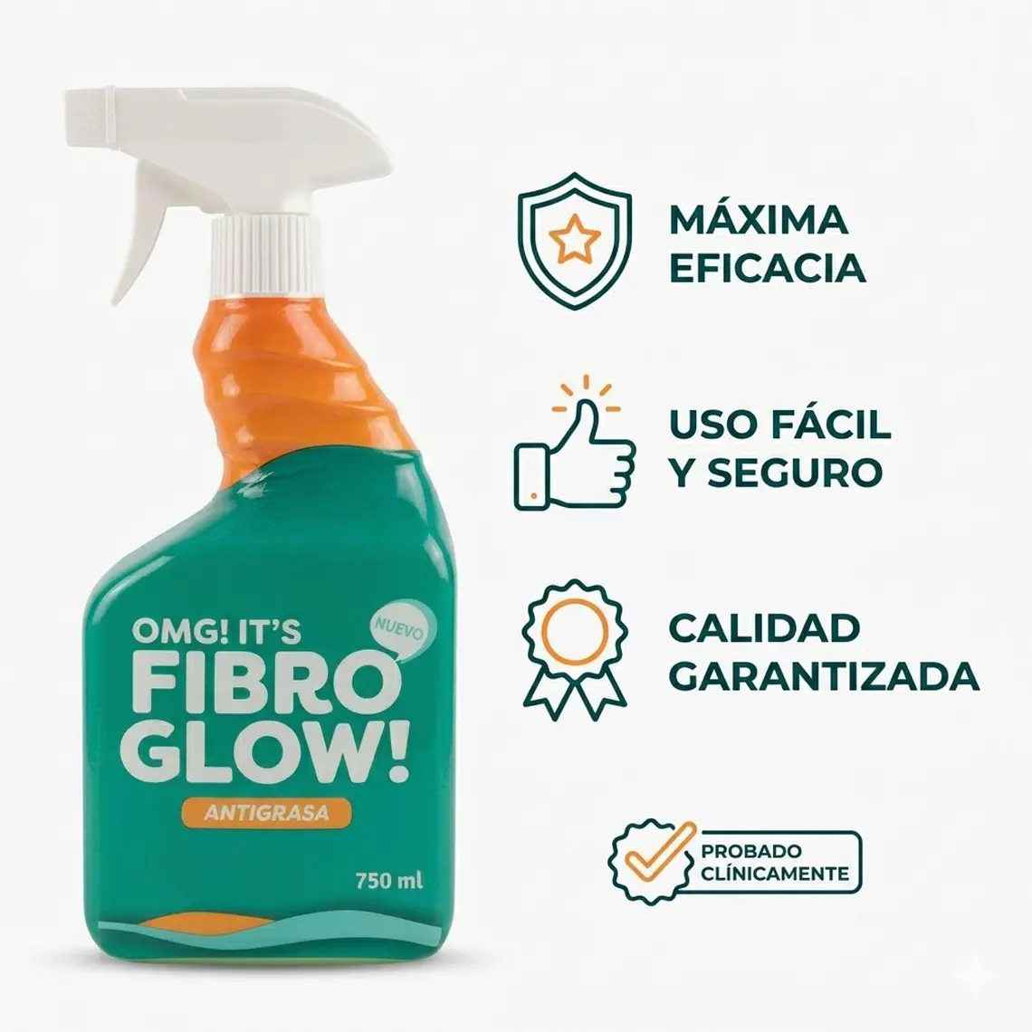 Limpiador Antigrasa Fibro Glow Gatillo 750ml Cocina Multiuso 5