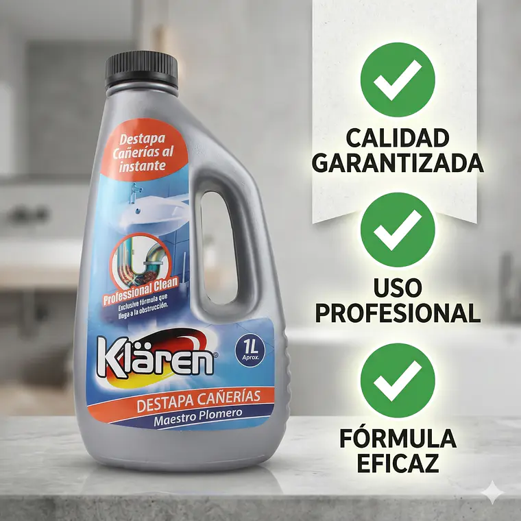 Desatascador Cañerías Klaren Maestro Plomero 1L 7