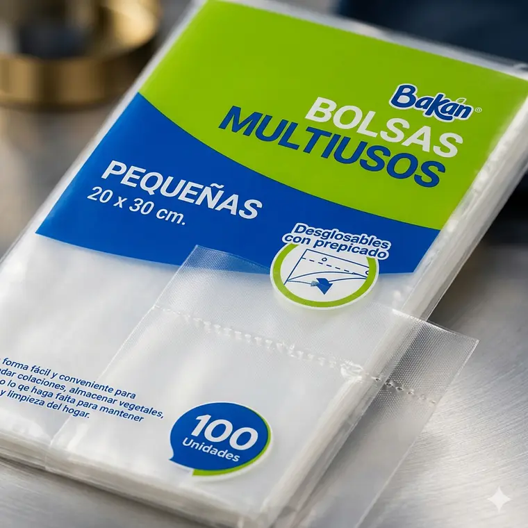 Bolsas Multiuso Bakan Pequeña 20x30 Bolsa Taco Pack 100 6