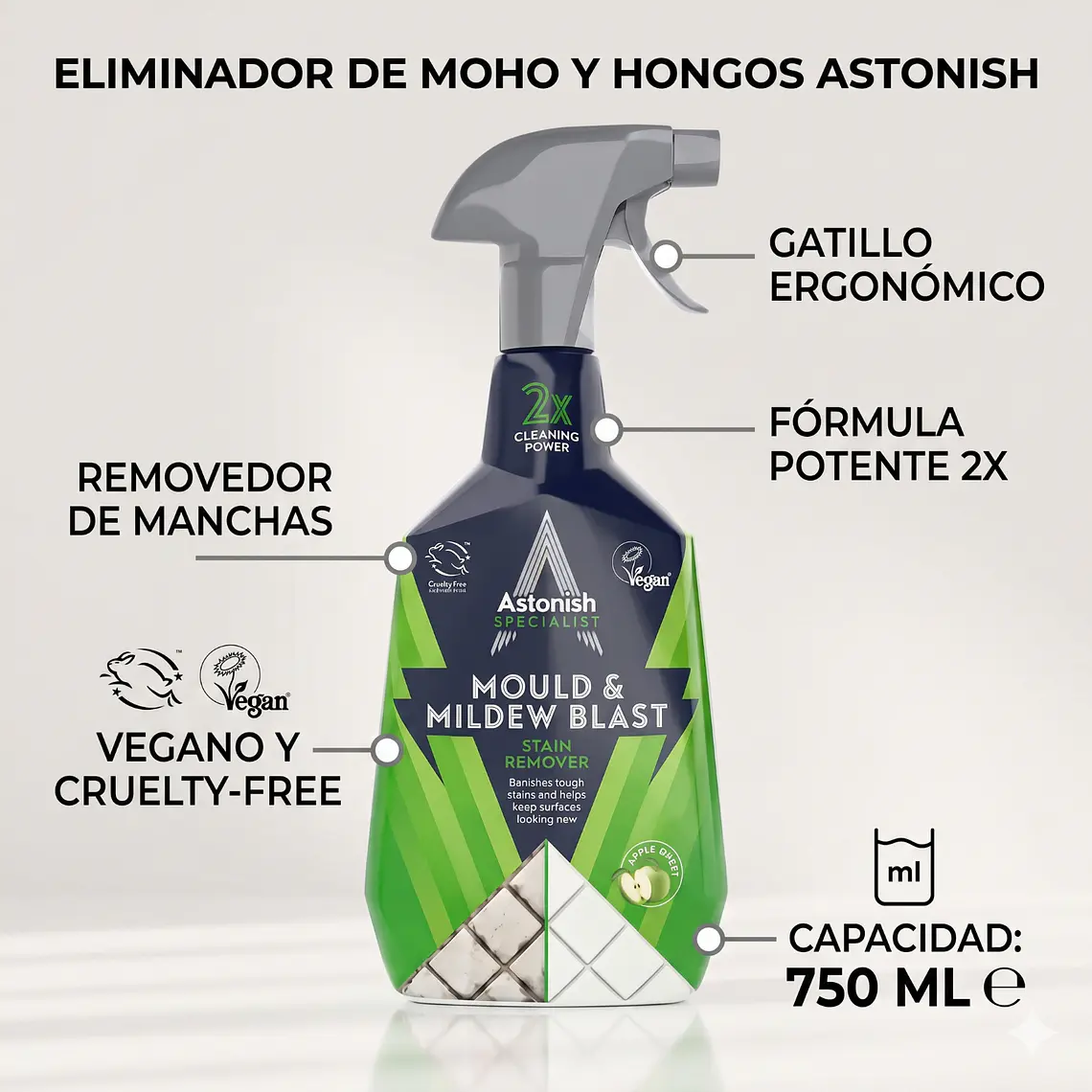 Astonish Eliminador Moho y Hongos Gatillo 750 Ml Antihongos 4
