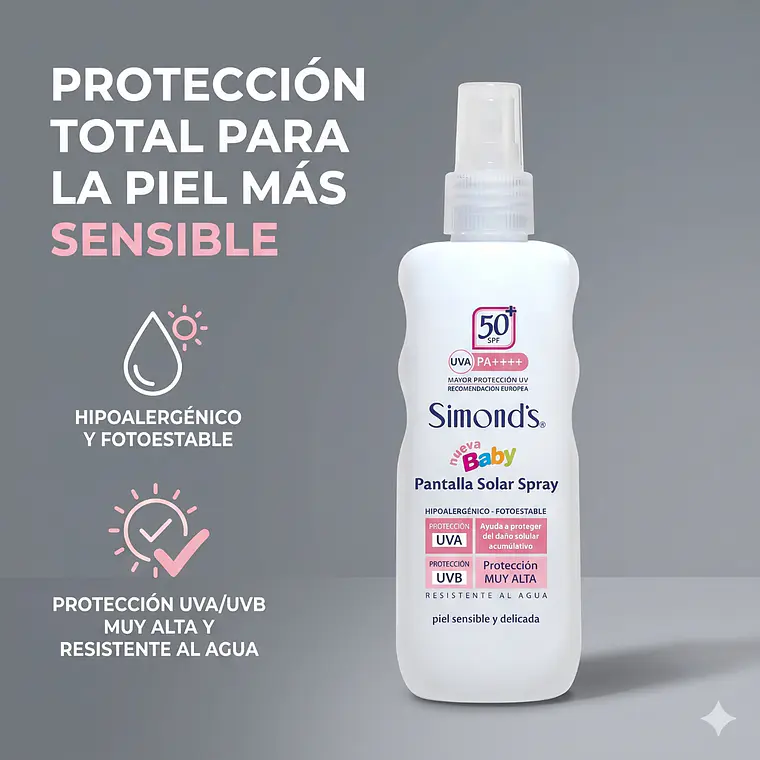 Bloqueador Protector Solar F50 Simonds Baby Spray 190ml 2
