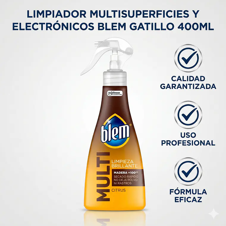 Limpiador Multisuperficies y Electrónicos Blem Gatillo 400ml 6