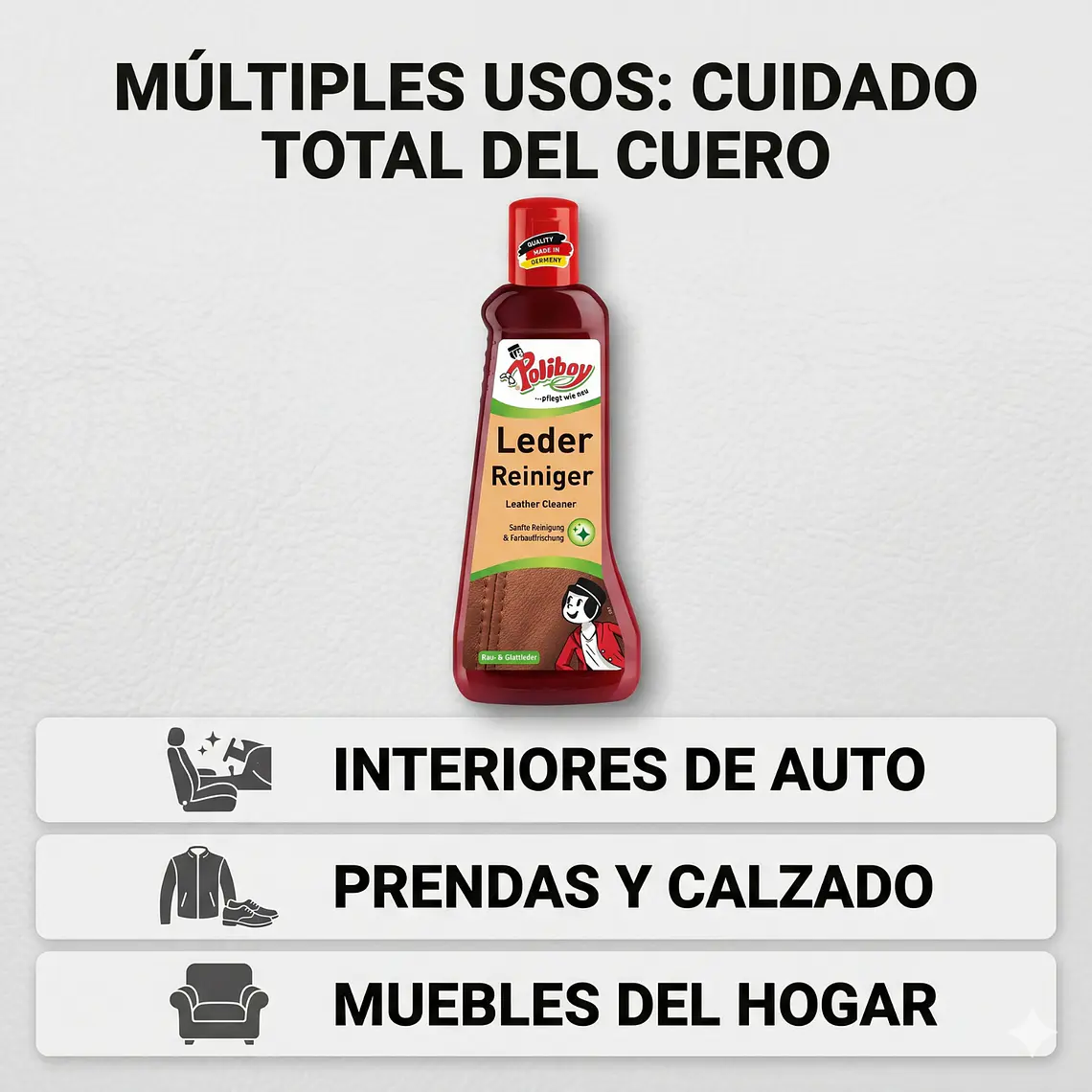 Limpiador para Cuero y Cuero Sintético Poliboy 200 ml 3