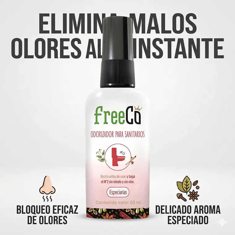Desodorante Para Inodoros Freeco Especias 60 ml 2