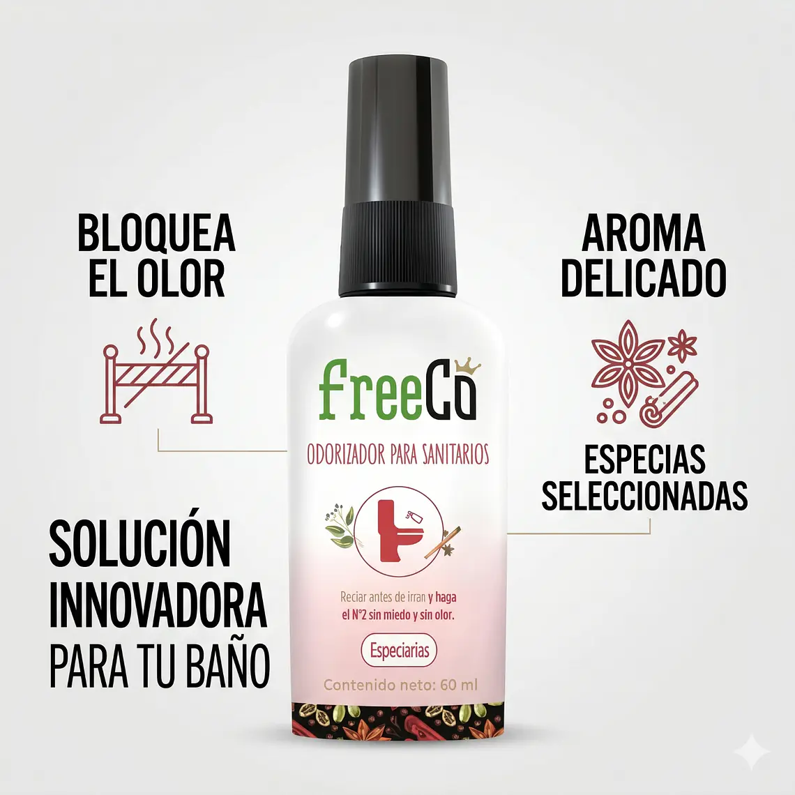 Desodorante Para Inodoros Freeco Especias 60 ml 3
