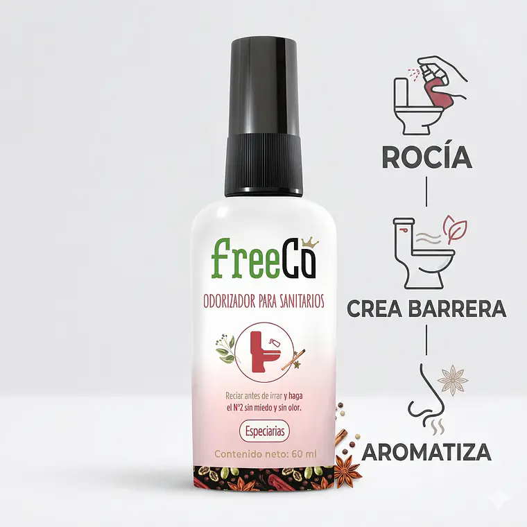 Desodorante Para Inodoros Freeco Especias 60 ml 4