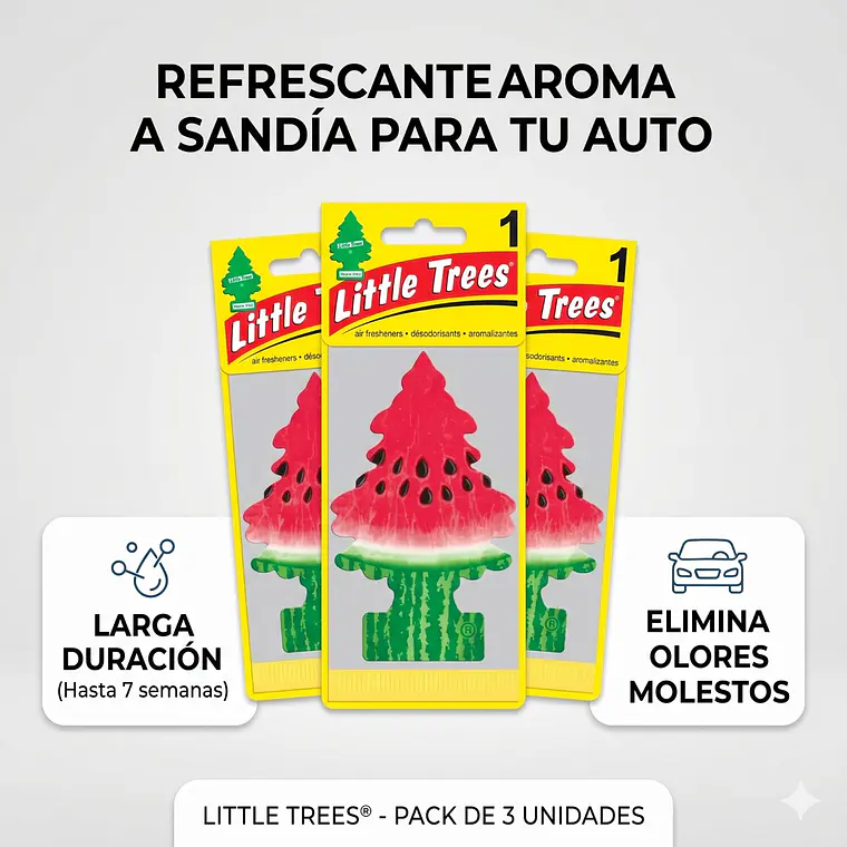 Aromatizante Auto Sandía Little Trees 3 Unid 3