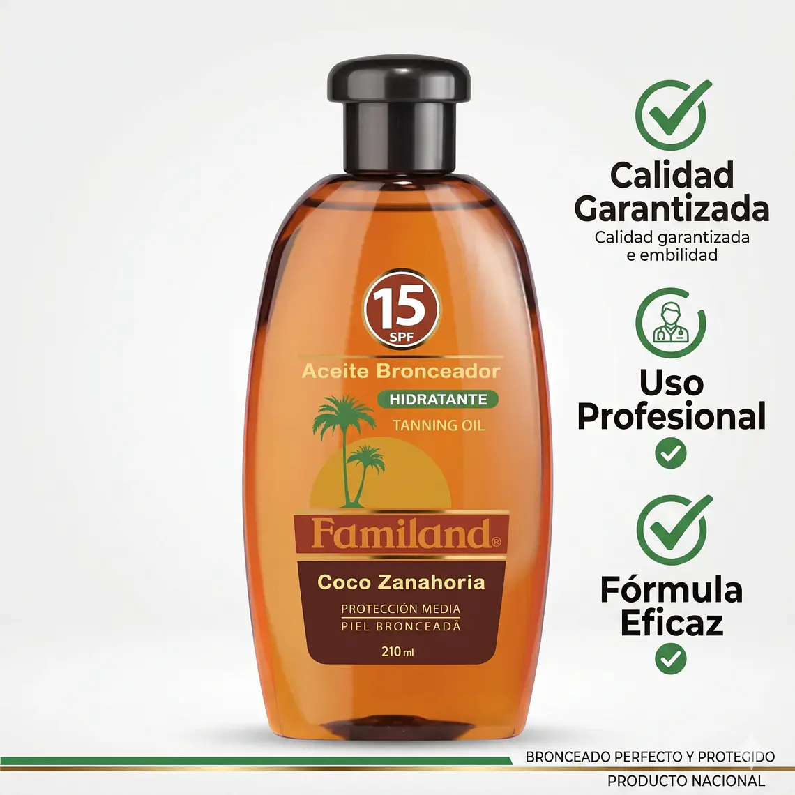 Bronceador Aceite Familand FPS15 Coco Zanahoria 210 ml 6