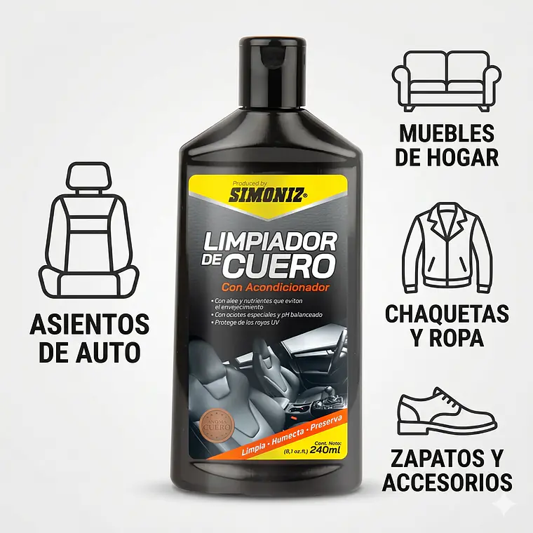 Limpiador de Cuero para Tapicería Simoniz 240 ml 3