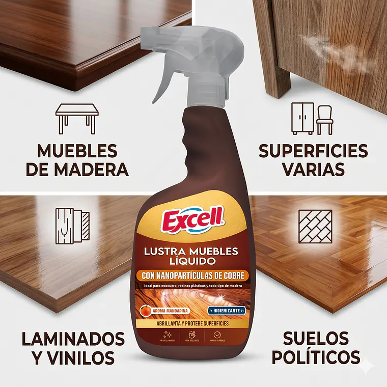 Excell Lustramuebles Gatillo Mandarina 500 cc 3
