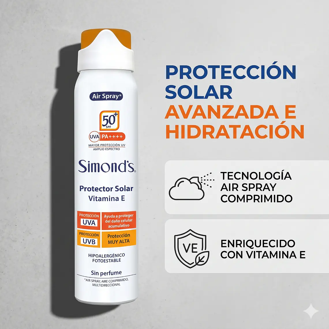 Protector solar air spray Simonds FPS50 75ml 2