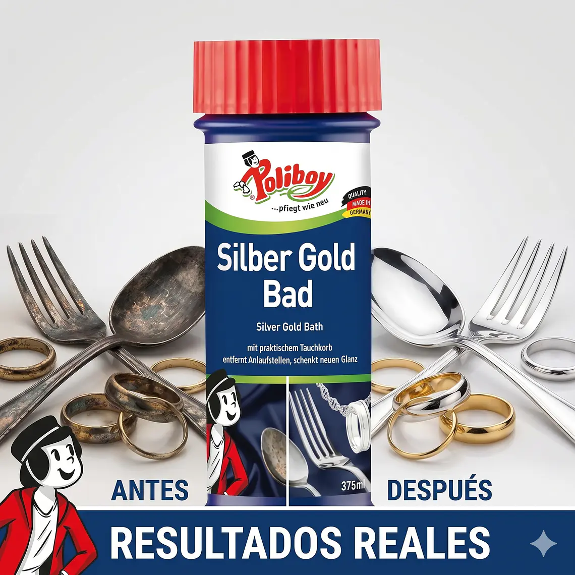 Limpiador para Joyas y Cubiertos POLIBOY 375ml 3