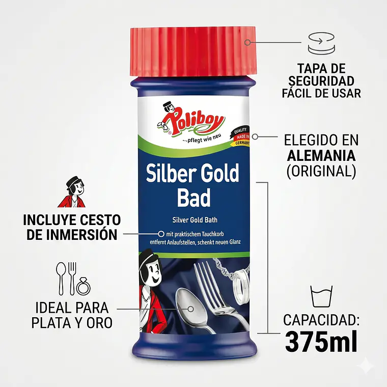 Limpiador para Joyas y Cubiertos POLIBOY 375ml 5