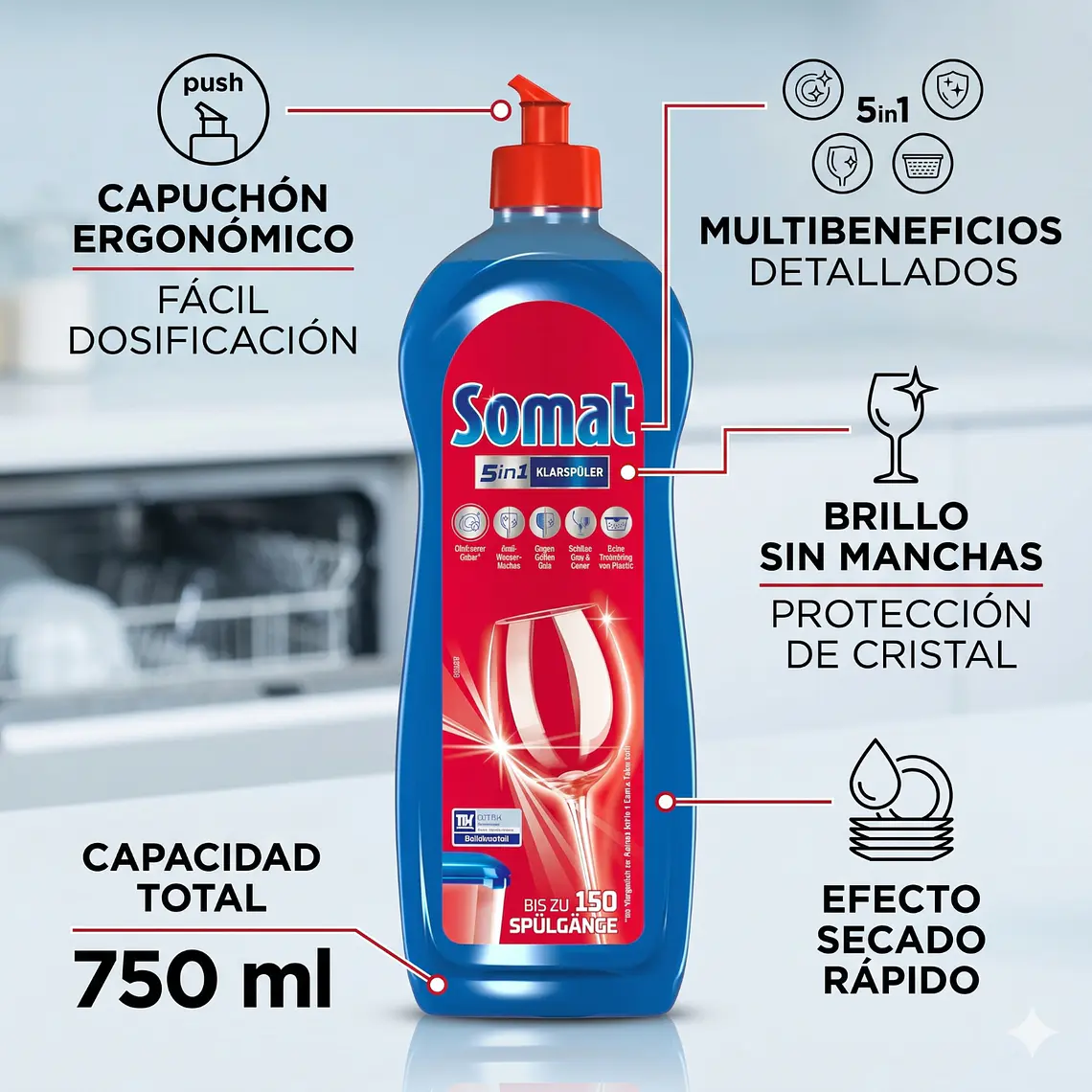 Abrillantador Lavavajillas Somat 750 ml 7