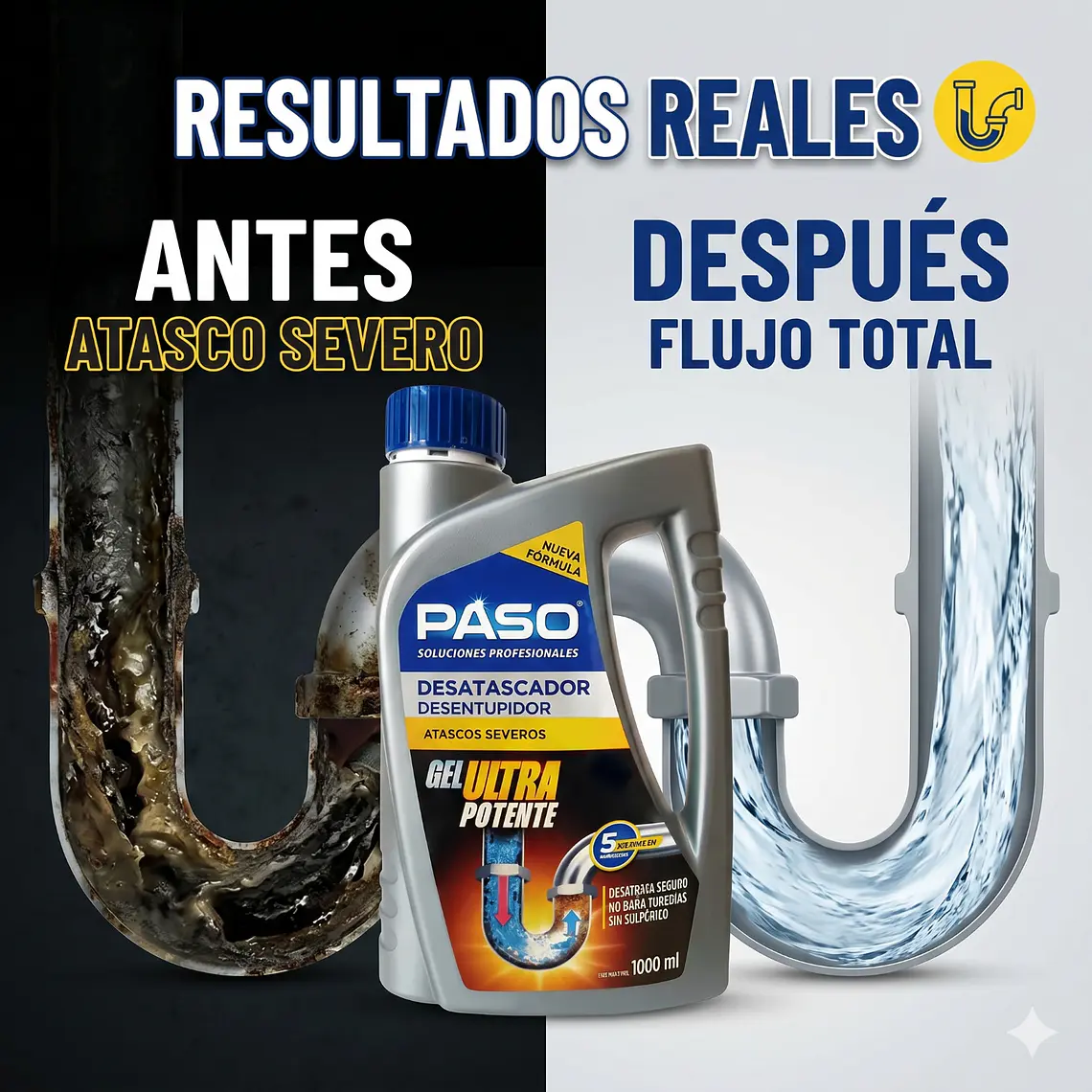 Destapa Desatasca Cañerias Atascos Severos Gel 1l 4