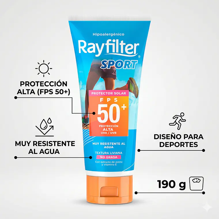 Protector Solar Rayfilter Fps50 Sport 190 Gr 4