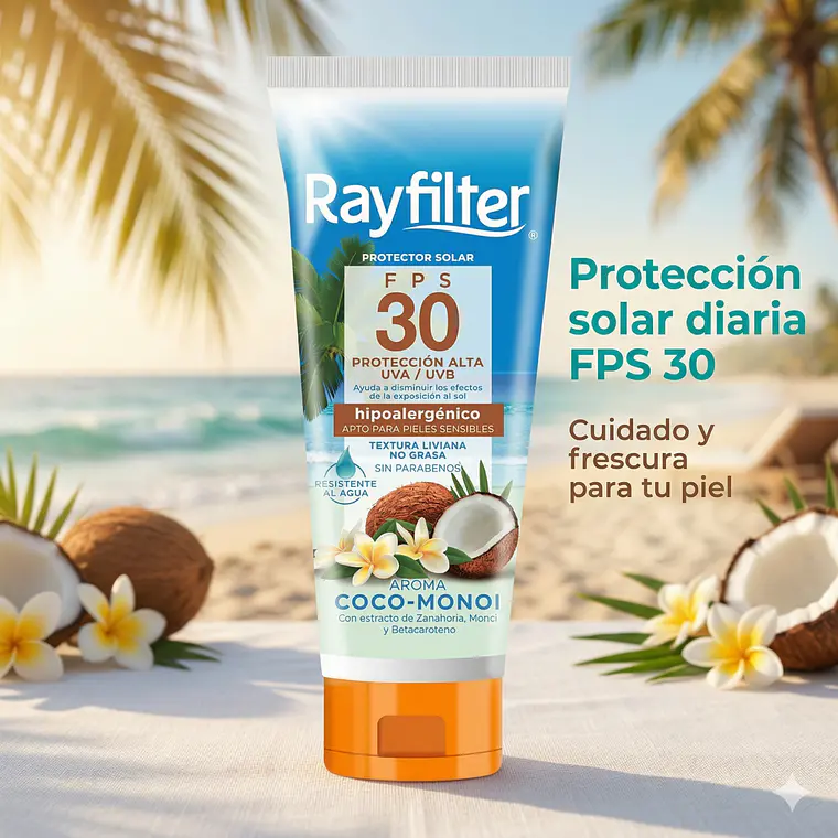 Protector Solar Rayfilter Fps 30 Coco Monoi 190 Gr 2