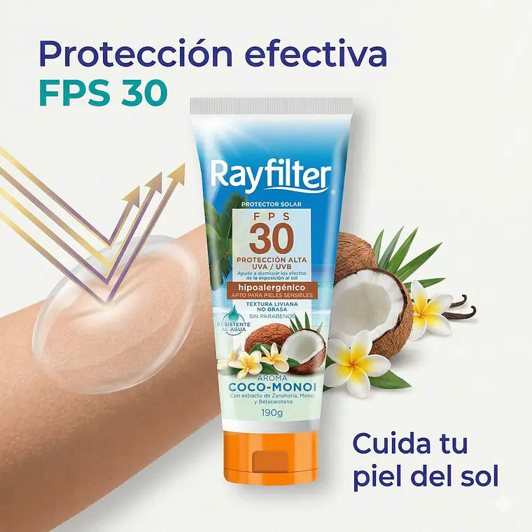 Protector Solar Rayfilter Fps 30 Coco Monoi 190 Gr 3