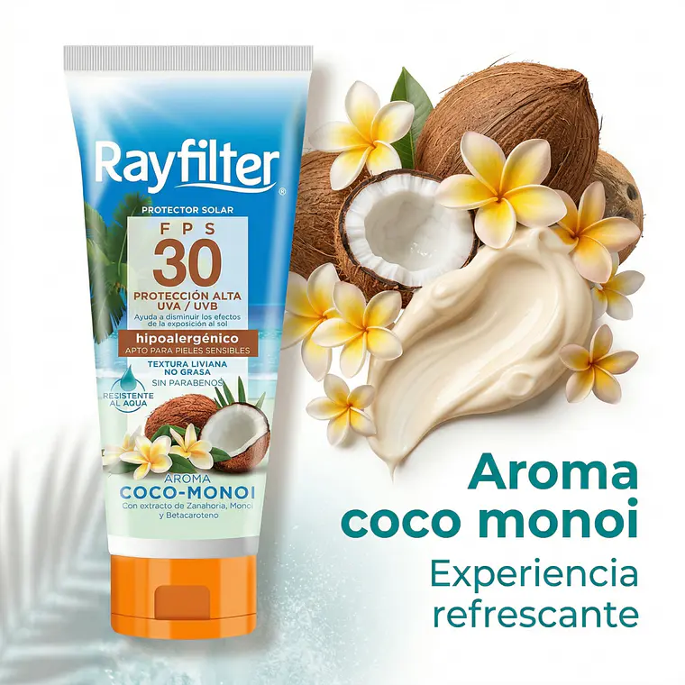 Protector Solar Rayfilter Fps 30 Coco Monoi 190 Gr 4