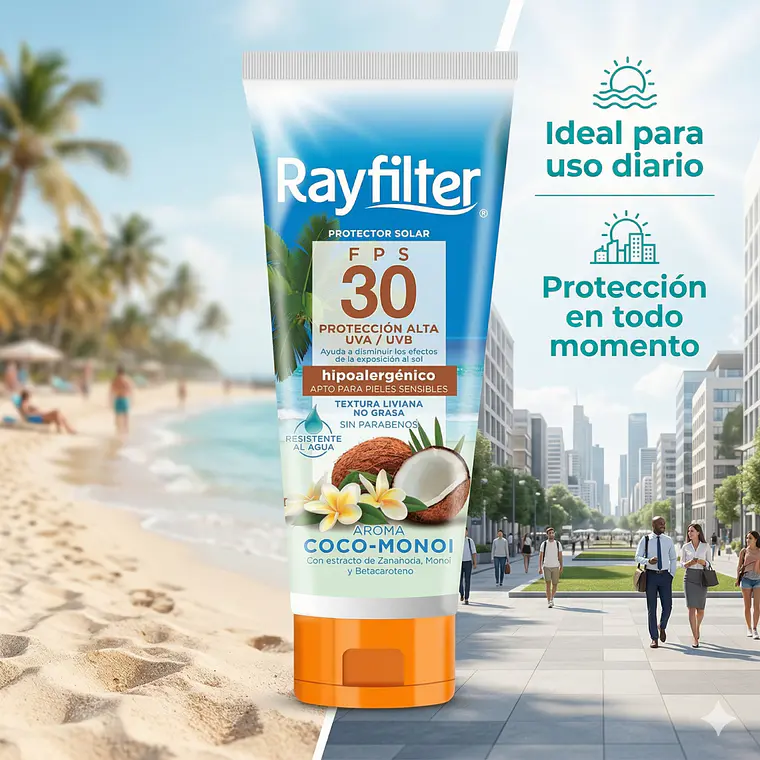Protector Solar Rayfilter Fps 30 Coco Monoi 190 Gr 7