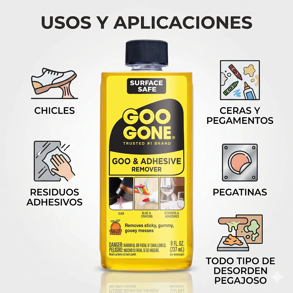 Removedor De Adhesivos Original Goo Gone 236 Ml 3