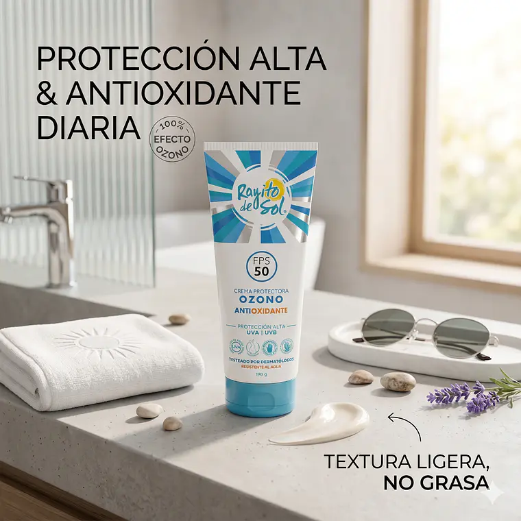 Protector Solar Ozono FPS50 Rayito de Sol 190g 5