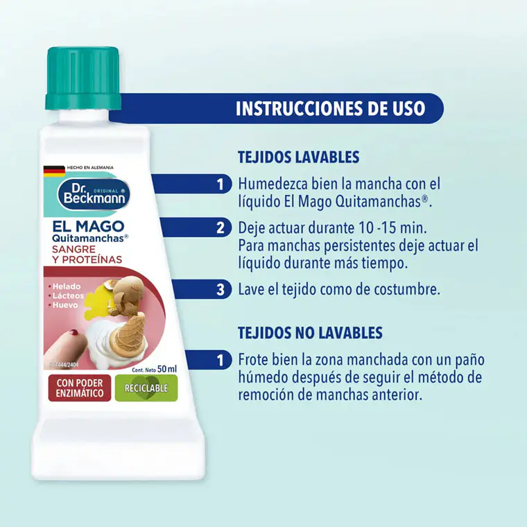 Quitamanchas Sangre y Proteínas Dr. Beckmann 50ml 3