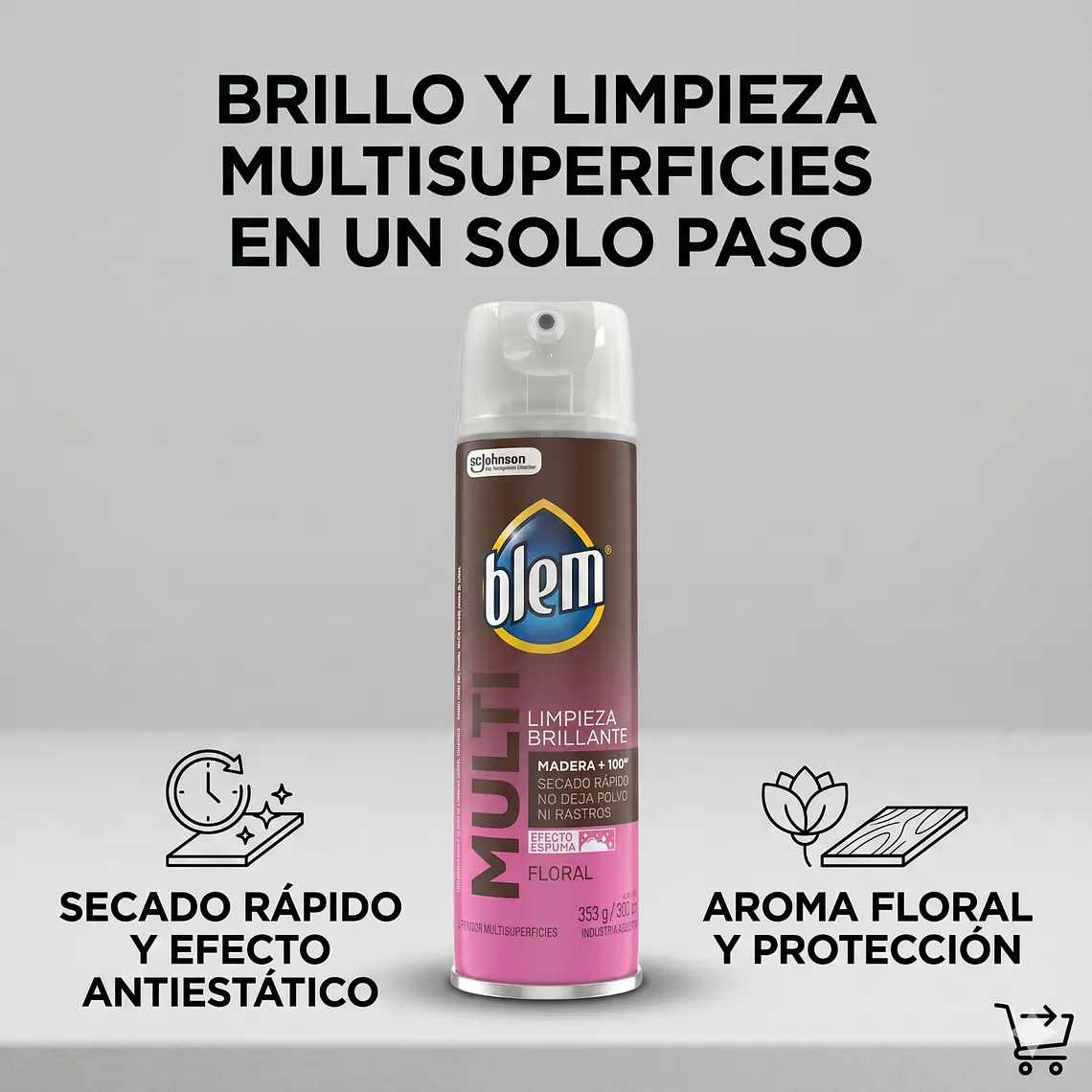 Blem Multi Superficies Aerosol Floral 353 g Limpieza 2
