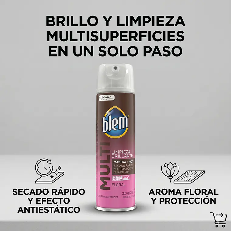 Blem Multi Superficies Aerosol Floral 353 g Limpieza 2