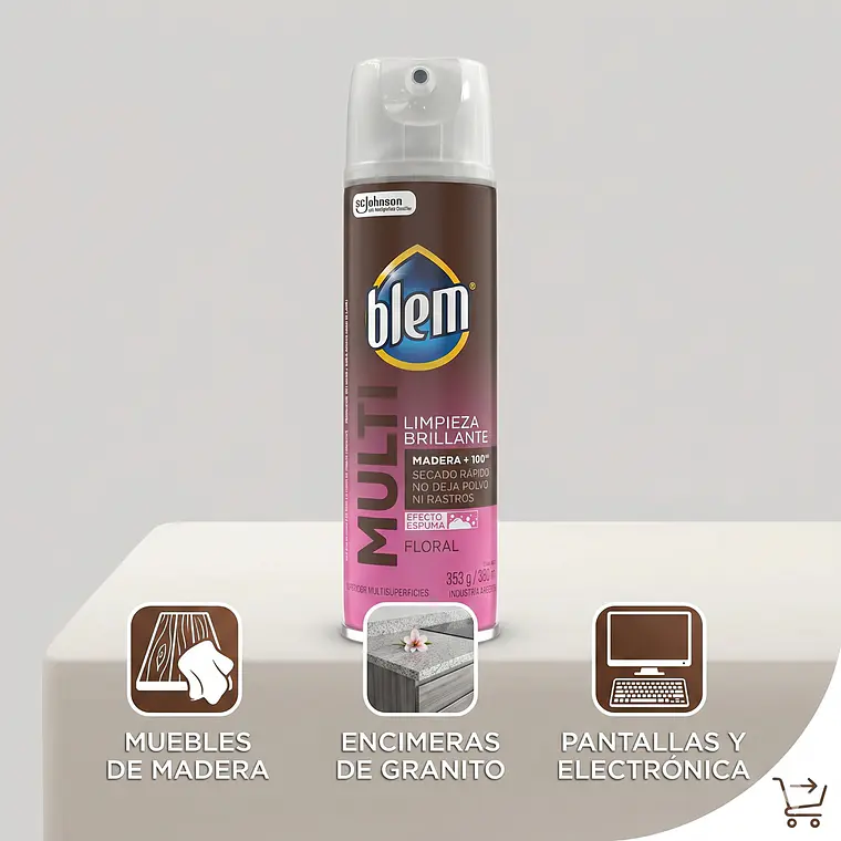 Blem Multi Superficies Aerosol Floral 353 g Limpieza 3