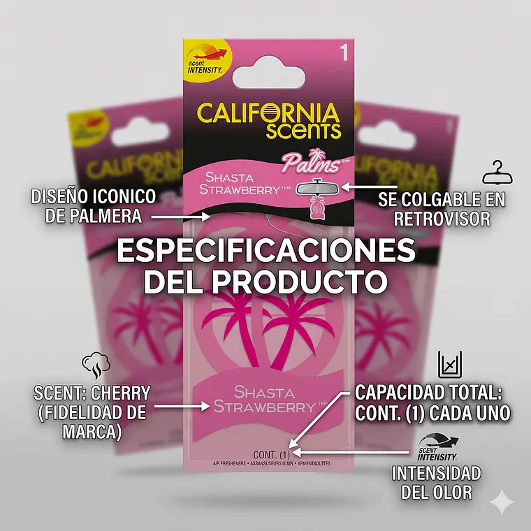 Ambientador Auto Cherry Pack 3 California Scents 5