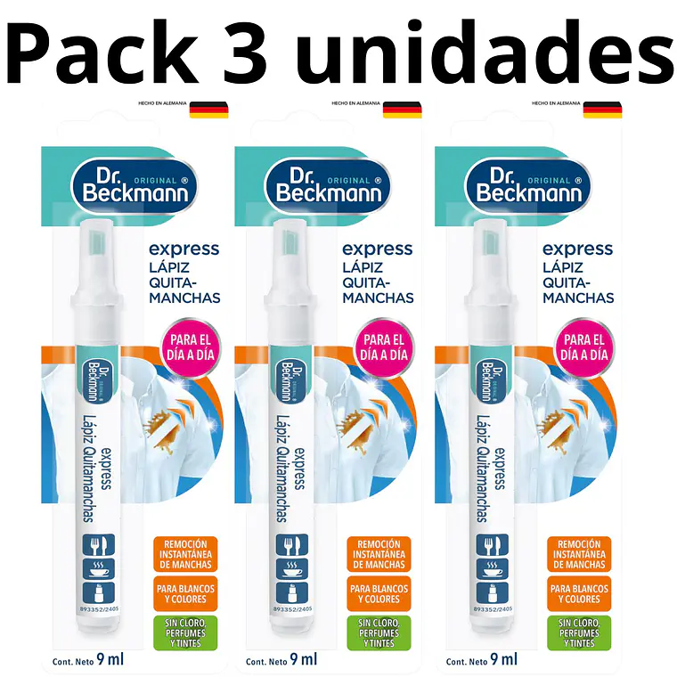 Dr. Beckmann Pack 3 Lápices Quitamanchas 9 ml 1