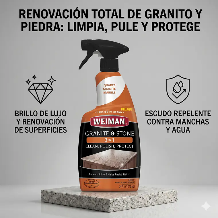 Limpiador Granito Y Piedra 3 En 1 Weiman 710ml 2