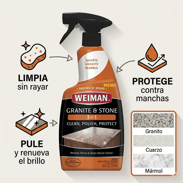 Limpiador Granito Y Piedra 3 En 1 Weiman 710ml 4