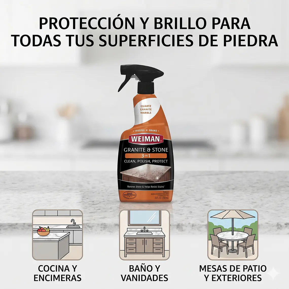 Limpiador Granito Y Piedra 3 En 1 Weiman 710ml 5
