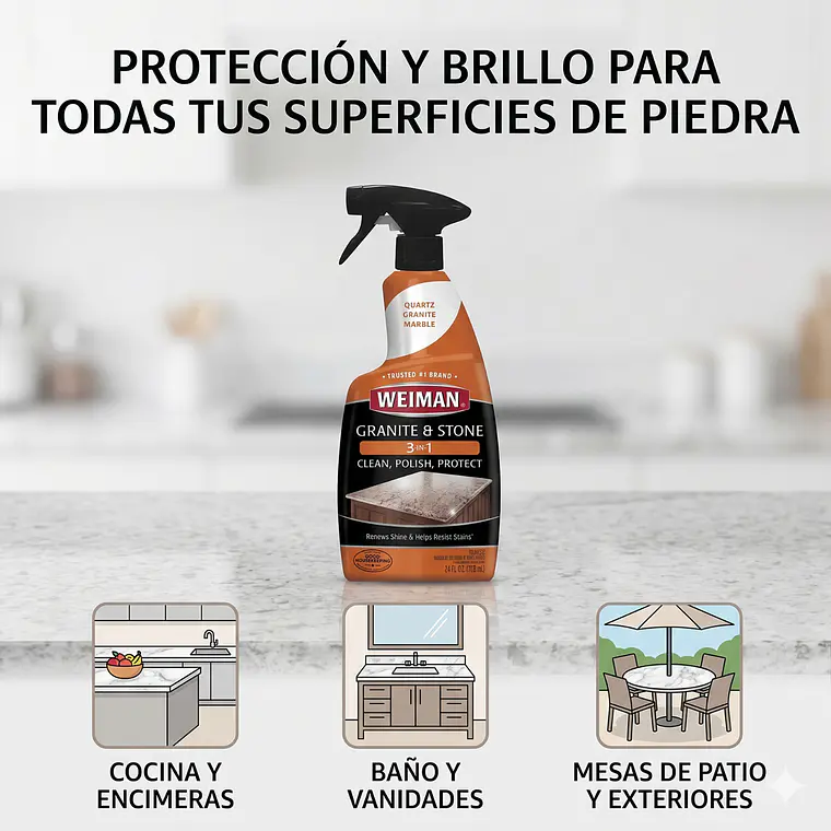Limpiador Granito Y Piedra 3 En 1 Weiman 710ml 5