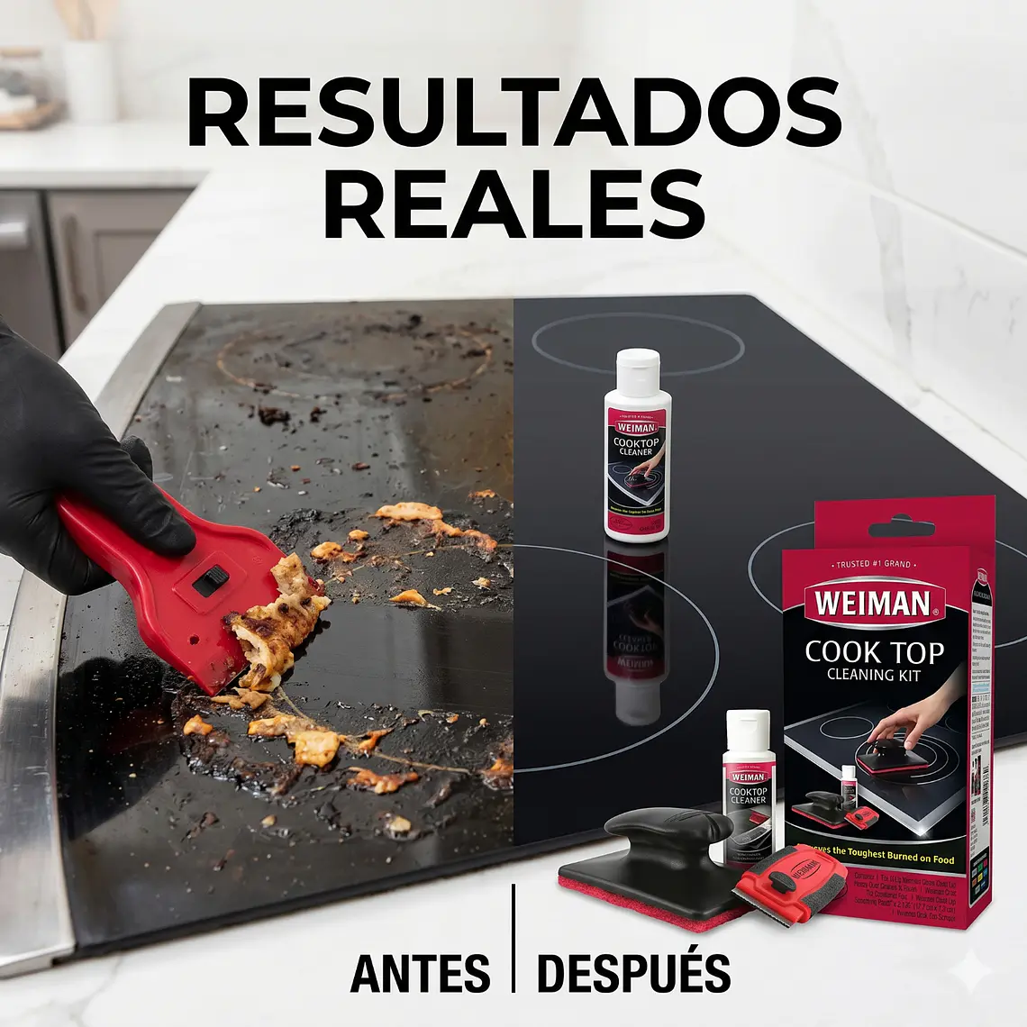 Weiman Kit Limpiador Vitrocerámica 3 Piezas 5
