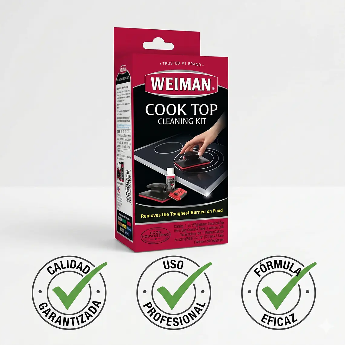 Weiman Kit Limpiador Vitrocerámica 3 Piezas 7
