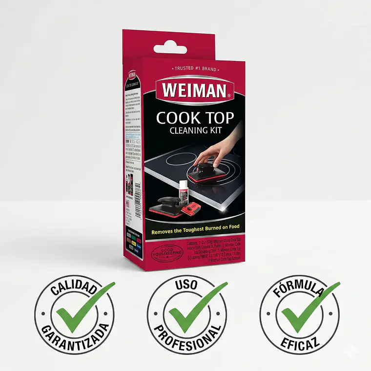 Weiman Kit Limpiador Vitrocerámica 3 Piezas 7