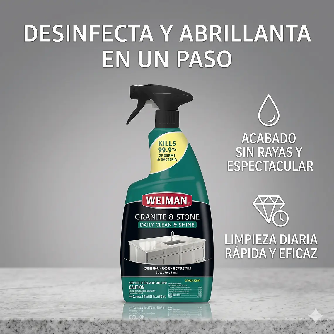 Desinfectante Granito y Piedra Weiman 946ml 2