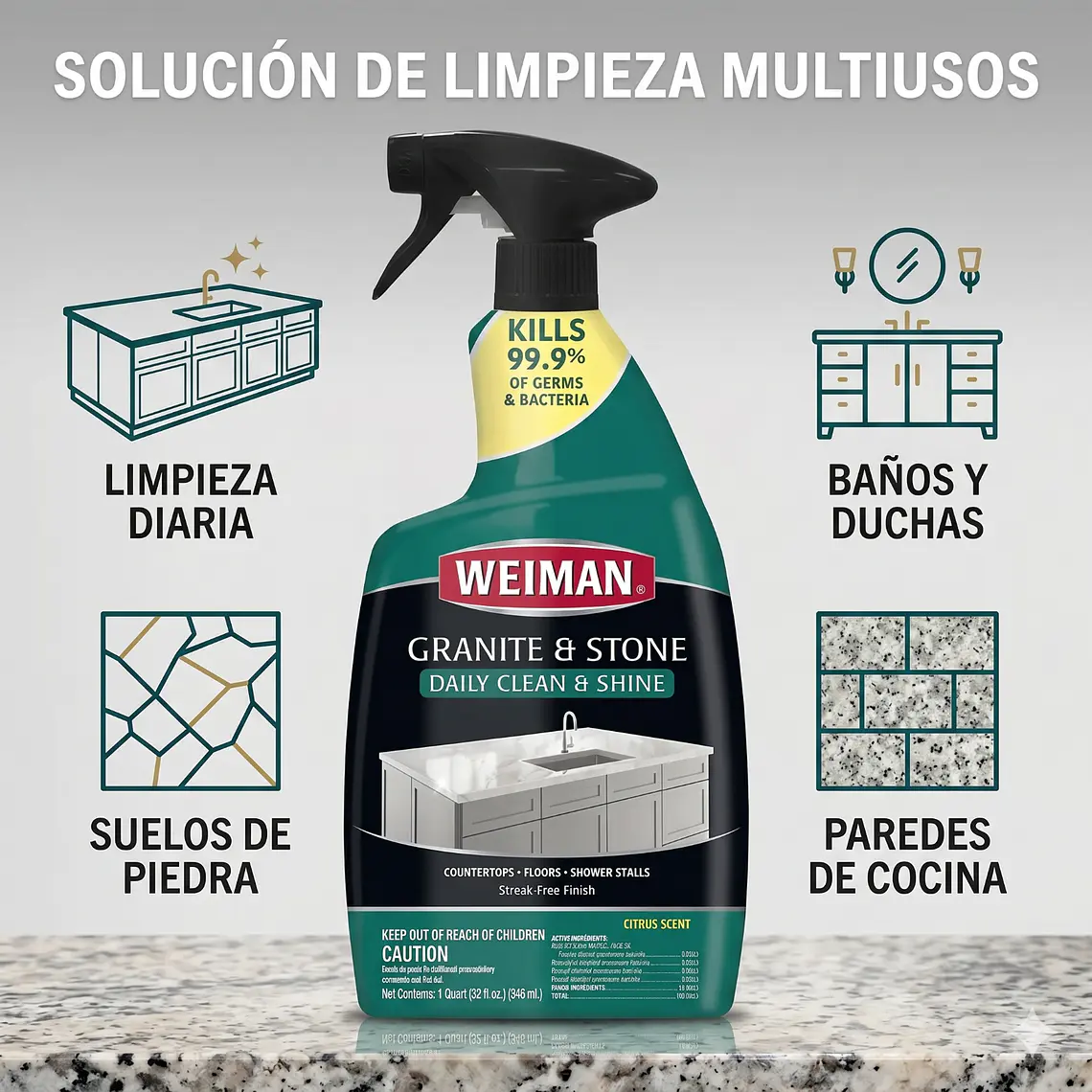 Desinfectante Granito y Piedra Weiman 946ml 3