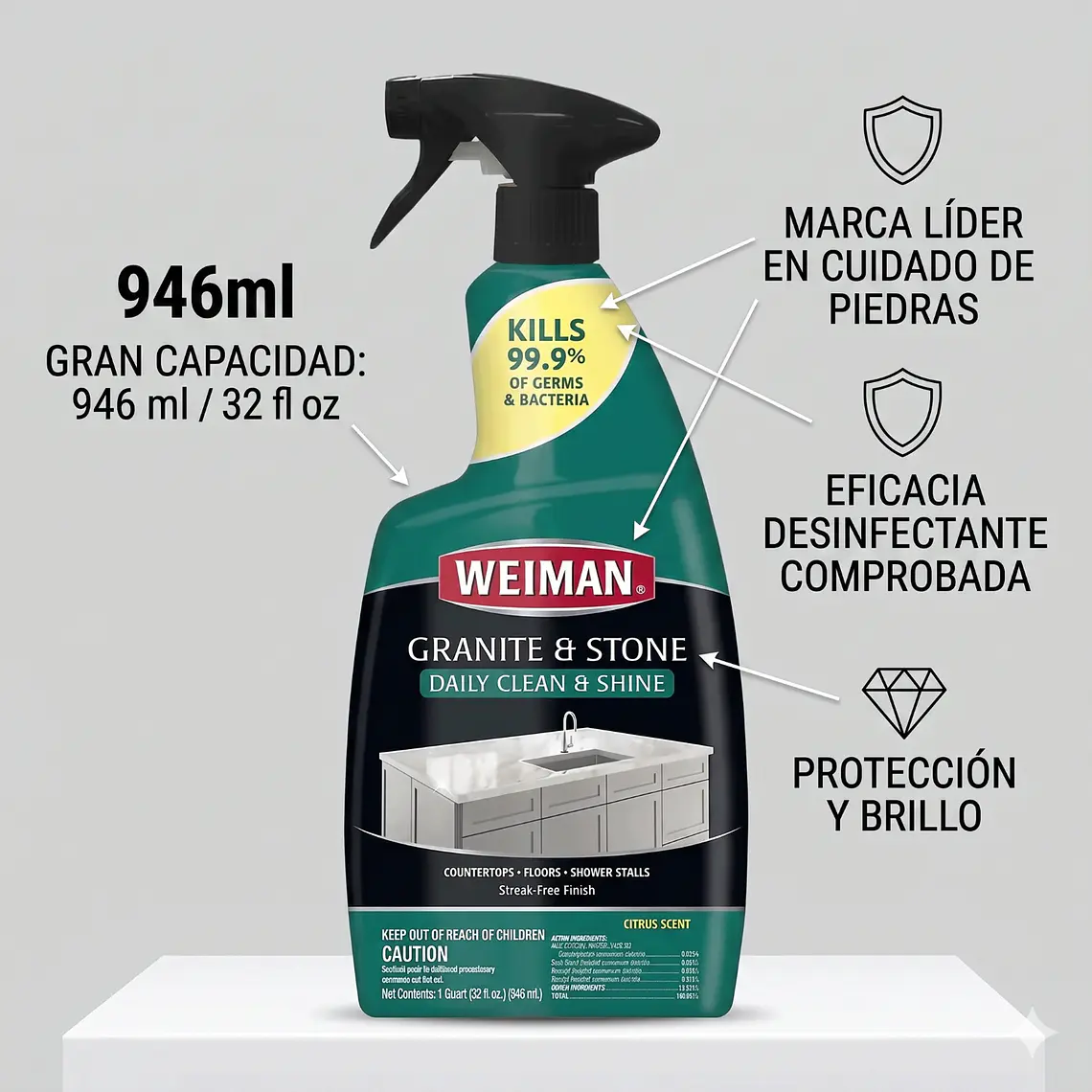 Desinfectante Granito y Piedra Weiman 946ml 4