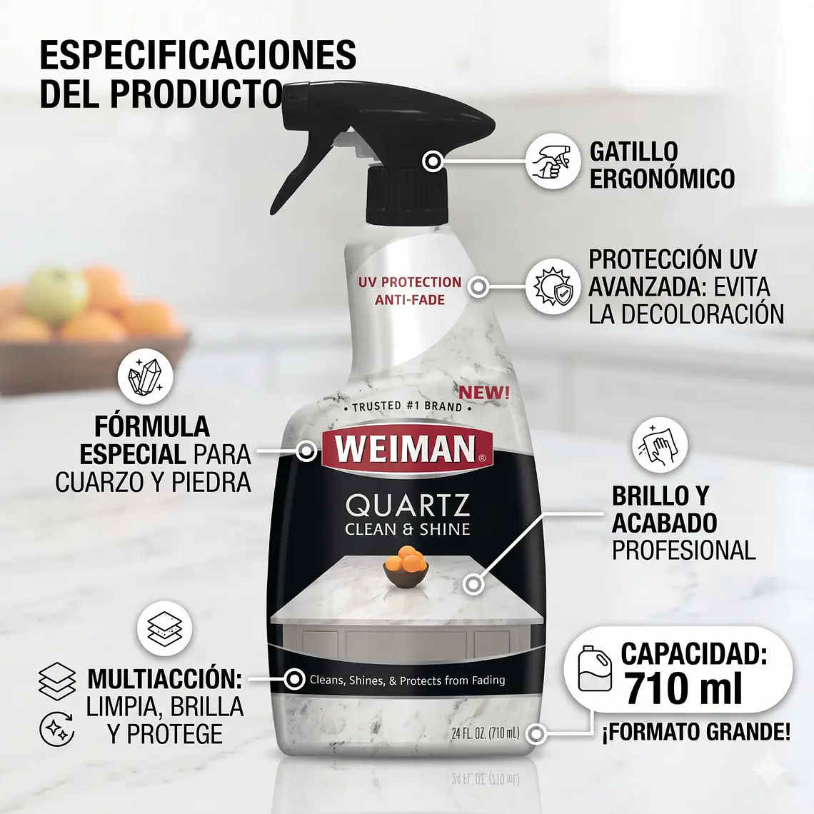 Limpiador Cuarzo Weiman 710ml 3