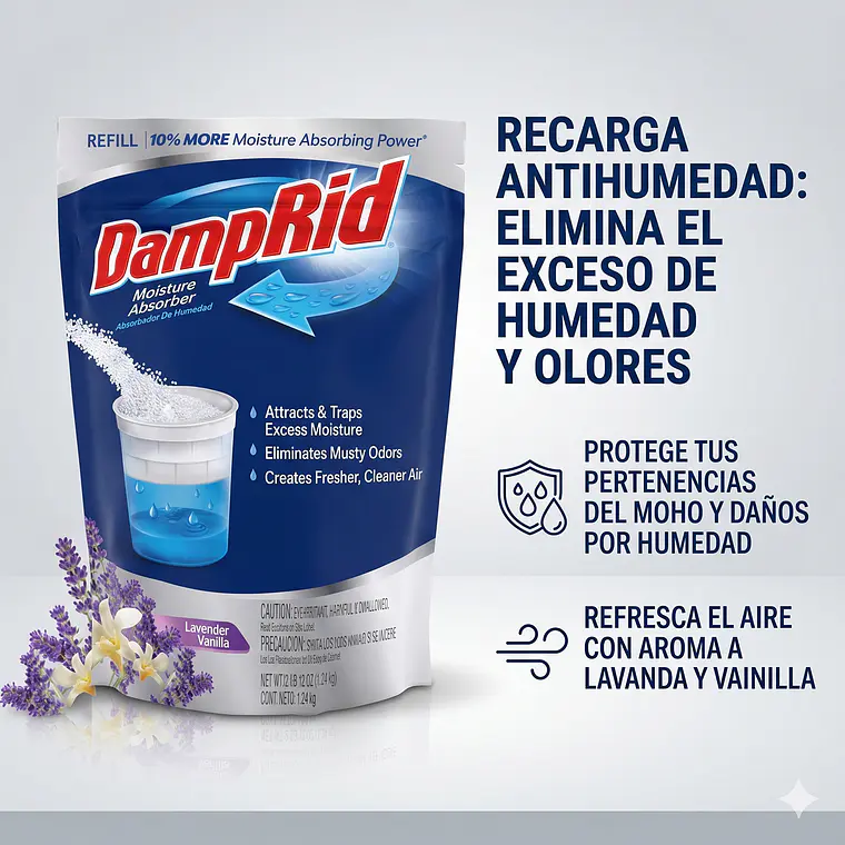 Recarga Antihumedad Lavanda Vainilla Damprid 1.24 Kg 2